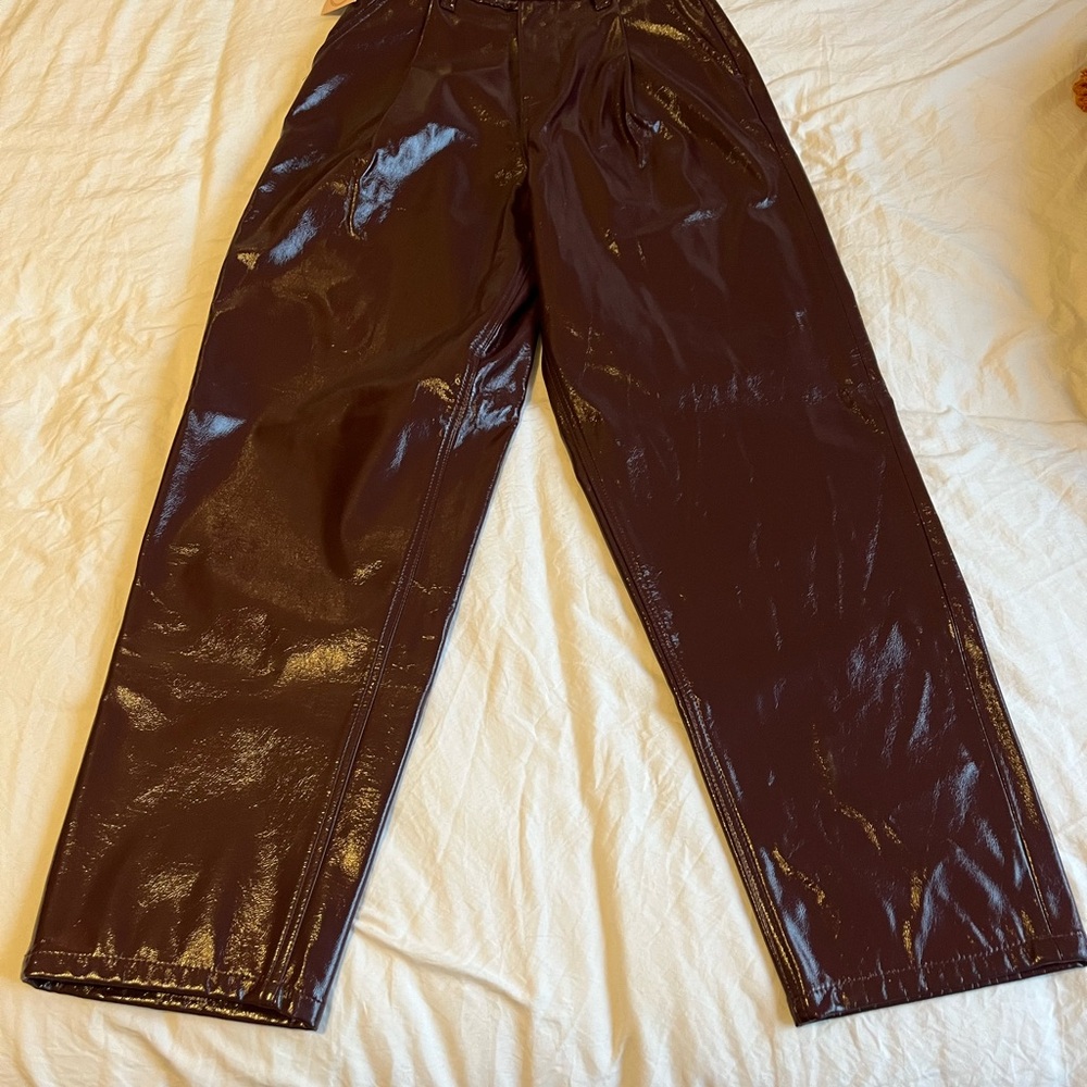 Men's Shiny Black Pants